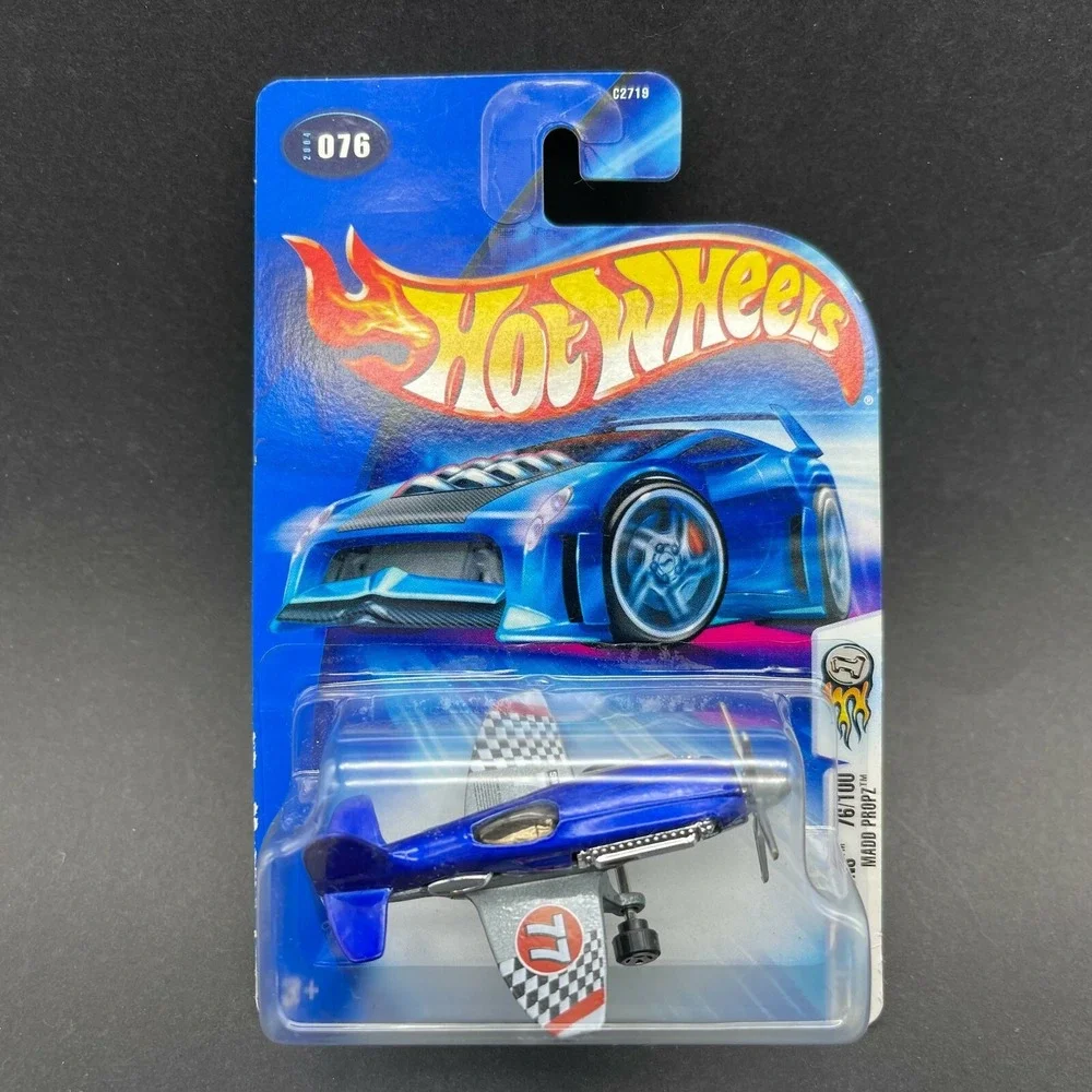Hot Wheels 2004 First Editions Madd‎ Propz Airplane Blue Diecast 1/64 Scale #076
